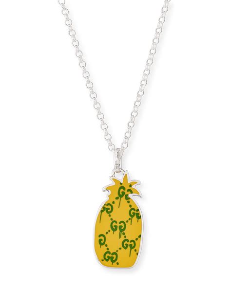 guccighost pineapple necklace|gucci ghost necklace silver.